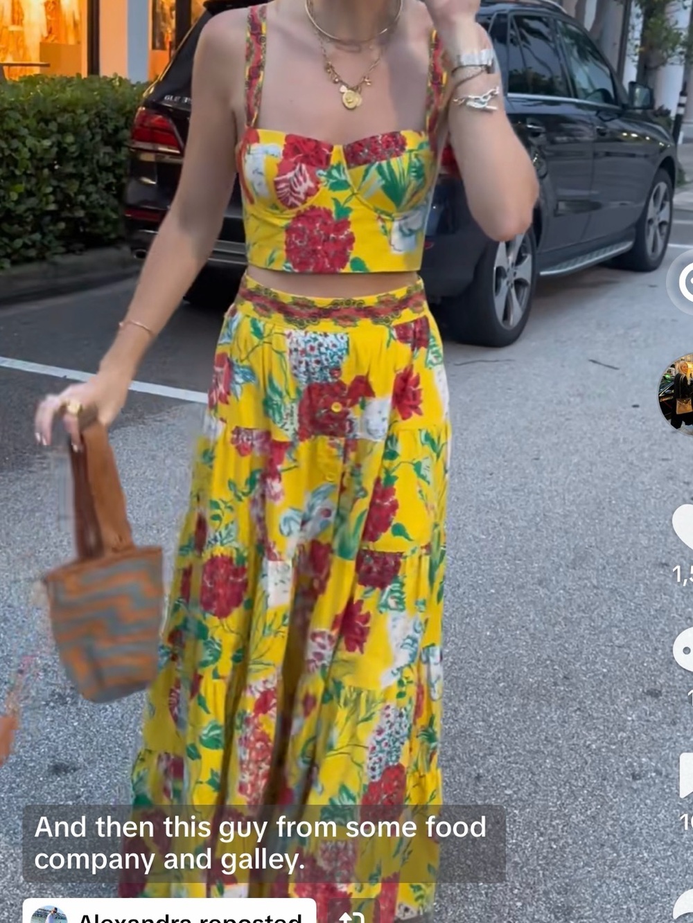 Cara Cara Yellow Floral Maxi Dress with Red & Green Print